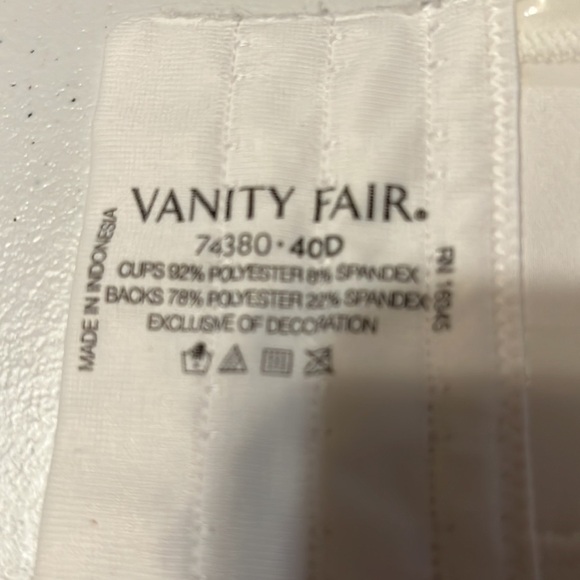 Vanity Fair strapless underwire bra,(new)size 40D - Picture 6 of 7
